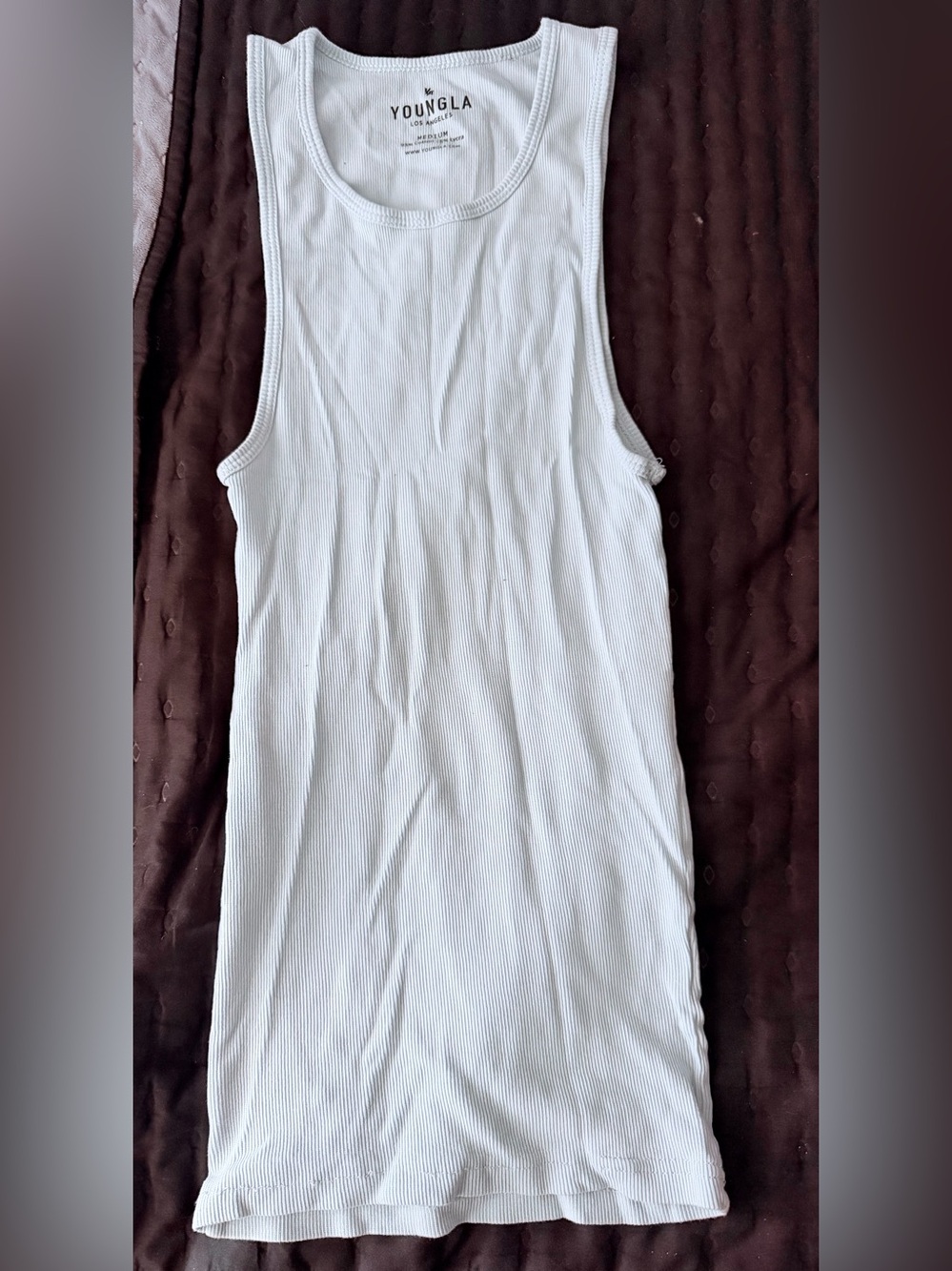 YoungLA Baby blue wife lover's Ribbed Men’s Tank Top